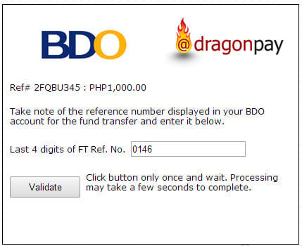 Paying via BDO Corporate Banking - Step 7