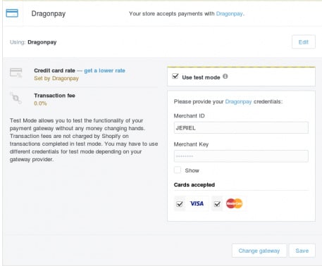 Setup Shopify with Dragonpay - Step 5