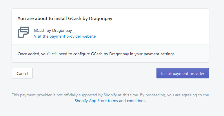 Install Dragonpay Gcash on your Shopify account - Step 2