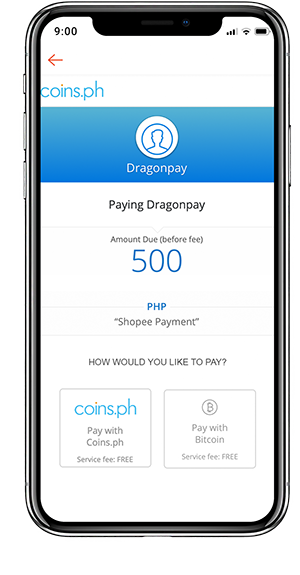 Paying via Coins.ph - Step 1