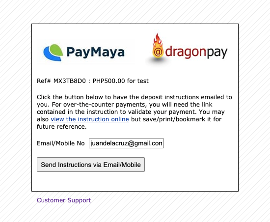 Pay via Paymaya - Step 3