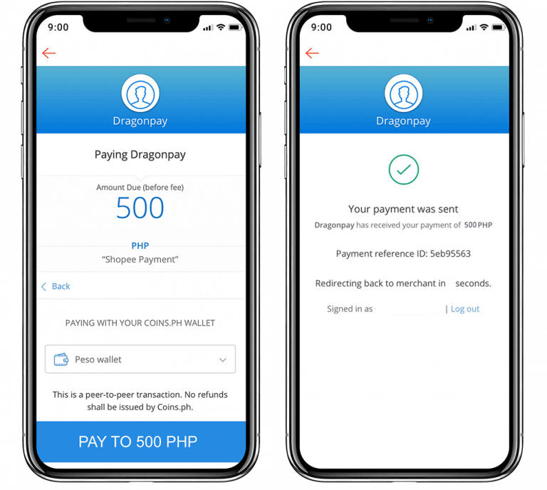 Paying via Coins.ph - Step 3