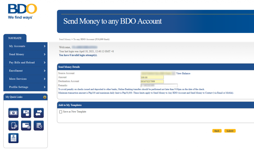 How to pay using BDO - Step 3