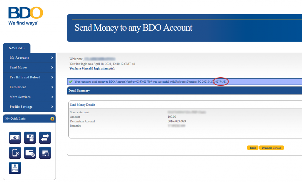 How to pay using BDO - Step 4